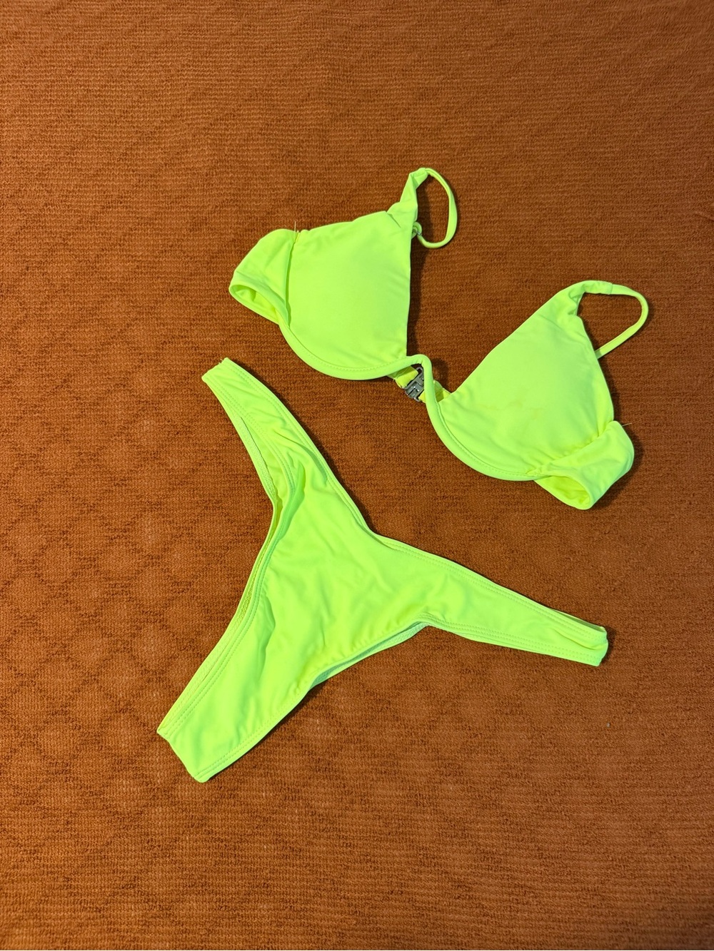 Neon Lime Triangle Bikini Set - Women Swim